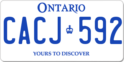 ON license plate CACJ592