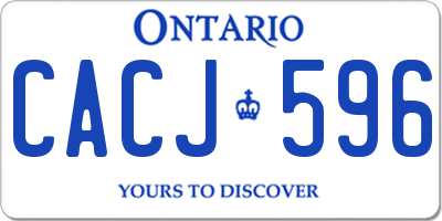 ON license plate CACJ596