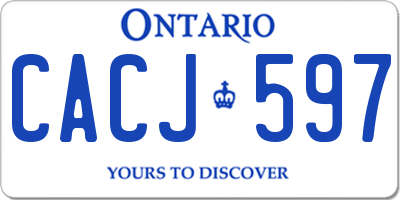 ON license plate CACJ597