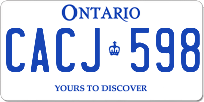 ON license plate CACJ598