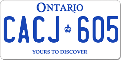 ON license plate CACJ605