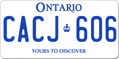 ON license plate CACJ606