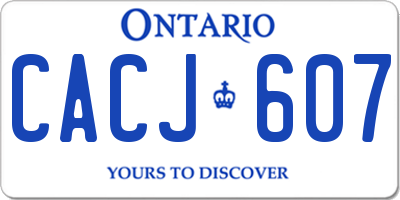 ON license plate CACJ607