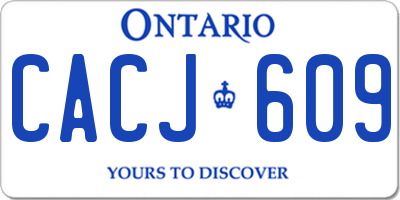 ON license plate CACJ609