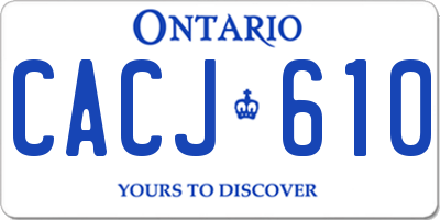 ON license plate CACJ610