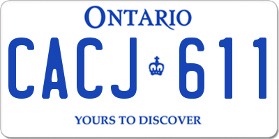 ON license plate CACJ611