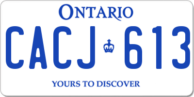 ON license plate CACJ613