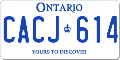 ON license plate CACJ614