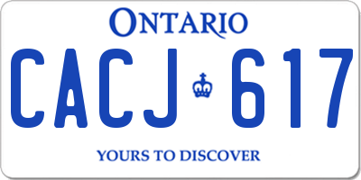 ON license plate CACJ617