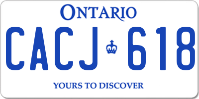 ON license plate CACJ618