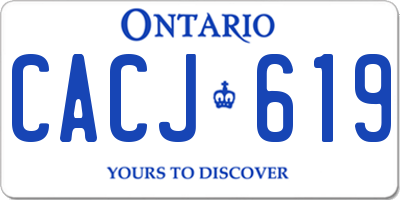 ON license plate CACJ619