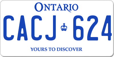 ON license plate CACJ624