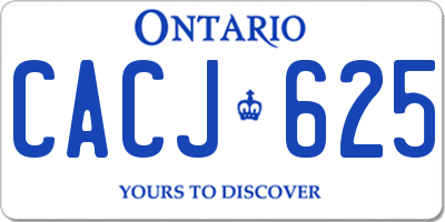 ON license plate CACJ625