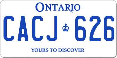 ON license plate CACJ626