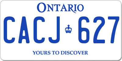 ON license plate CACJ627