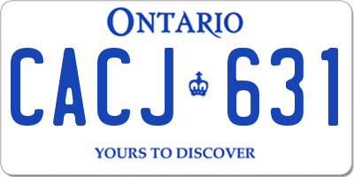 ON license plate CACJ631