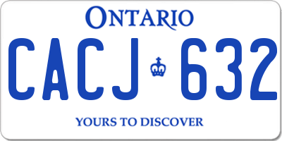 ON license plate CACJ632