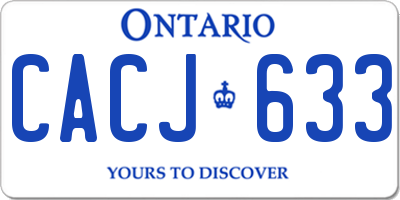 ON license plate CACJ633