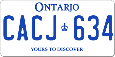 ON license plate CACJ634