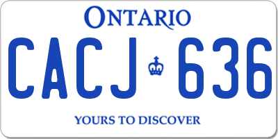 ON license plate CACJ636