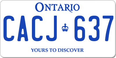 ON license plate CACJ637