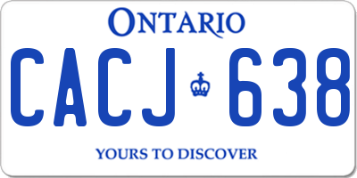 ON license plate CACJ638