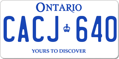 ON license plate CACJ640