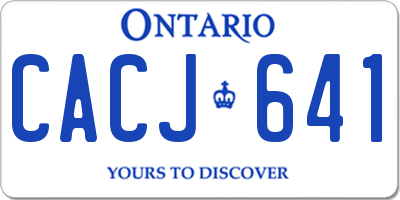 ON license plate CACJ641