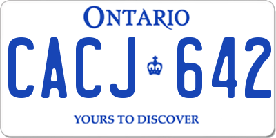 ON license plate CACJ642