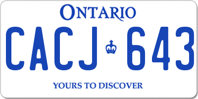 ON license plate CACJ643