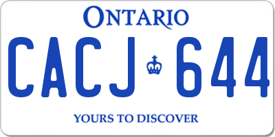 ON license plate CACJ644