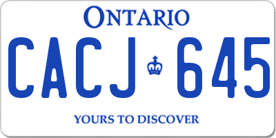 ON license plate CACJ645