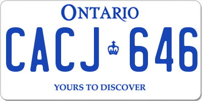 ON license plate CACJ646