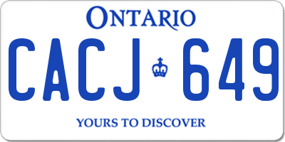 ON license plate CACJ649