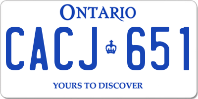 ON license plate CACJ651