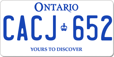 ON license plate CACJ652