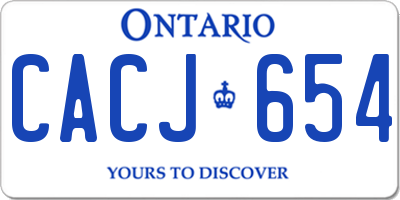 ON license plate CACJ654