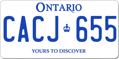 ON license plate CACJ655