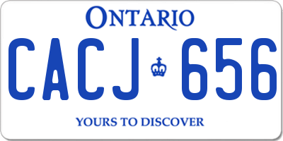 ON license plate CACJ656