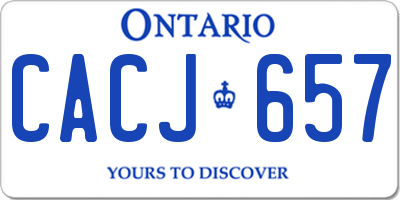 ON license plate CACJ657