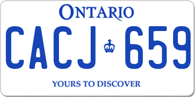 ON license plate CACJ659