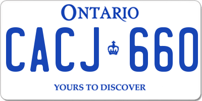 ON license plate CACJ660