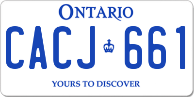 ON license plate CACJ661