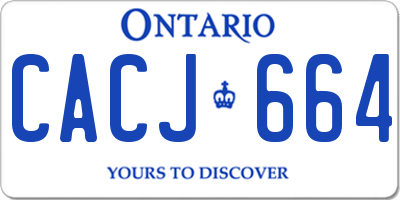 ON license plate CACJ664