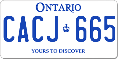 ON license plate CACJ665