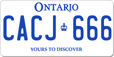 ON license plate CACJ666