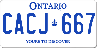 ON license plate CACJ667