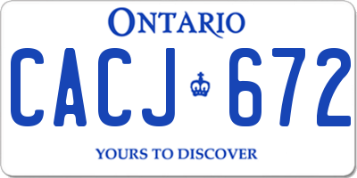 ON license plate CACJ672