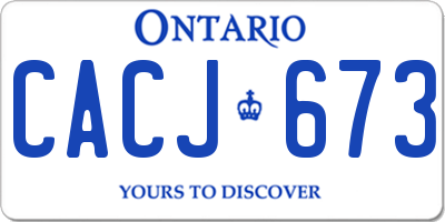 ON license plate CACJ673