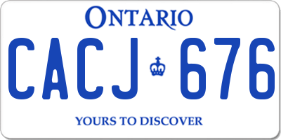 ON license plate CACJ676